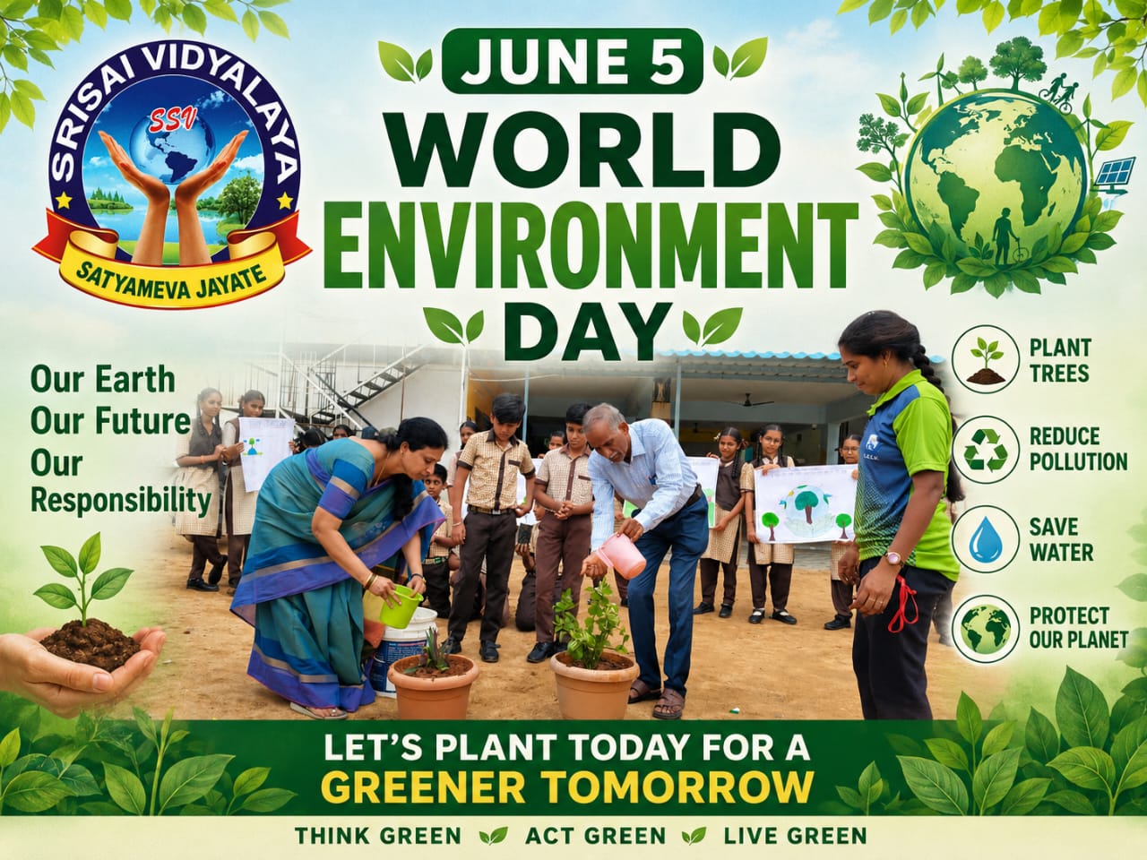 World Environment Day Sapling Plantation Drive at Srisai Vidyalaya